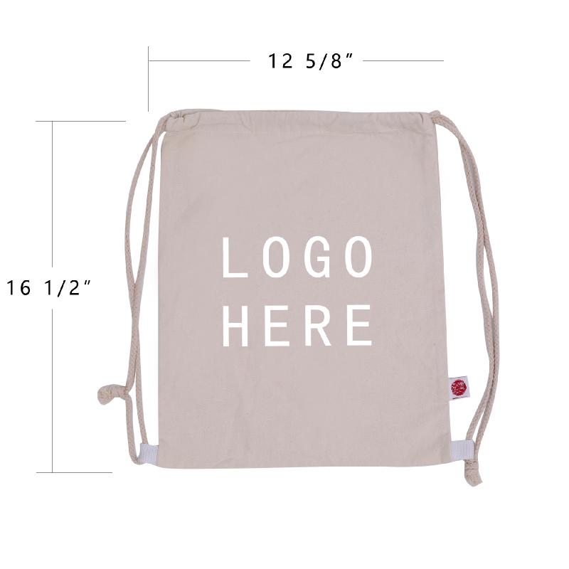 Reusable Drawstring Backpack Tote Canvas Bag