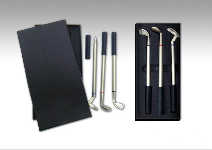 5 13/16" Ã 5/16" Ã 5/16" Golf Ball-point Pen Sets With A Gift Box