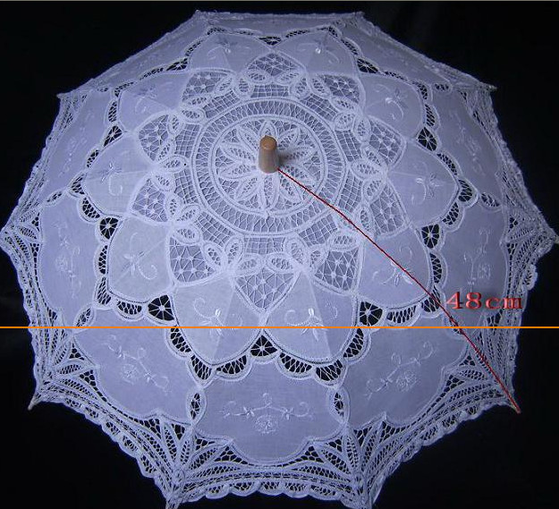 Ivory Lace Parasol, Battenburg Lace Parasol