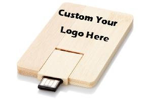 4GB Wooden Card Flash Drive wholesale, custom printed logo