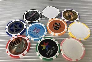 Custom 2 Tone ABS Plastic Poker Chips  wholesale, custom printed logo