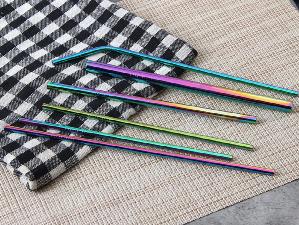 4 stainless steel straws with carry bag wholesale, custom printed logo