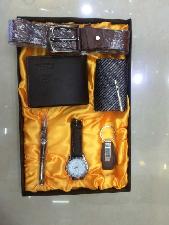Men's 6-piece Gift Box ( Watch, Key Holder, Pen, Tie, Belt, Wallet ) wholesale, custom printed logo