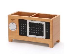 Wooden Desk Storage Box With Calendar wholesale, custom printed logo