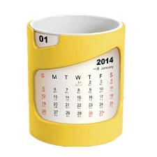 Pencil Vase With Calendar, Round Tubular Penrack wholesale, custom printed logo