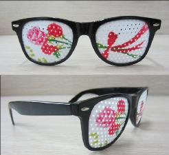 Pinhole Eyeglasses With Color Painting Printing On Lens wholesale, custom logo printed
