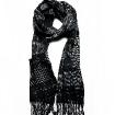 Grid Printing Scarf With Fringe