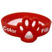 Custom Color Filled Paw Shaped Silicone Bracelets