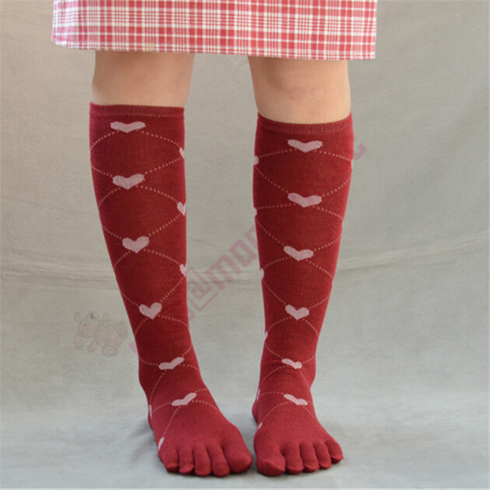 Morewin Knee High Five Toe Five Fingers Socks For Girls