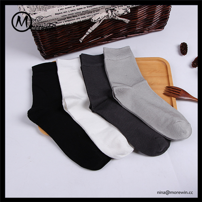 Morewin Soild Color Bamboo Business Socks For Man