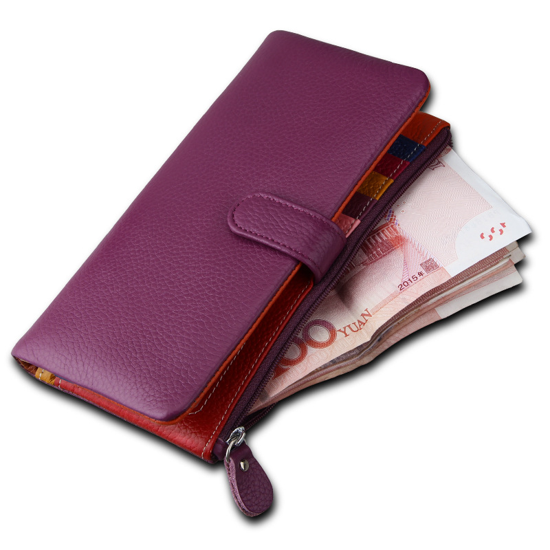 Genuine Cowhide Leather Wallets for Women, RFID Blocking, Wholesale