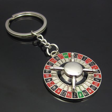 Roulette Wheel Key Chain, Wheel Key Tag