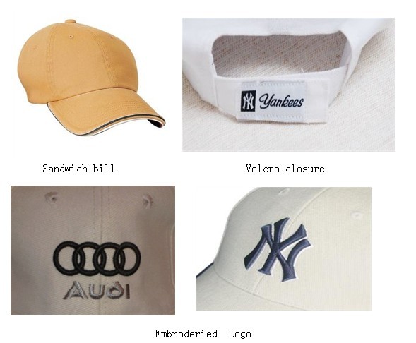 Acrylic Baseball Cap, Velcro Closure, Sandwiched Bill