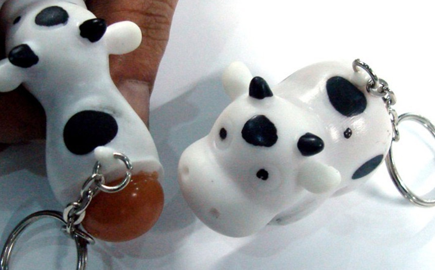 Pooping Cow Key Chain