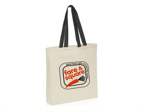 Natural Canvas Tote Bag W/Gusset