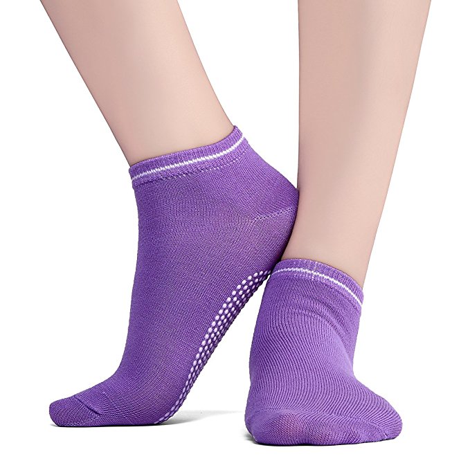 Morewin Women Socks Non Slip Cotton Yoga Socks With Grips For Ballet ...