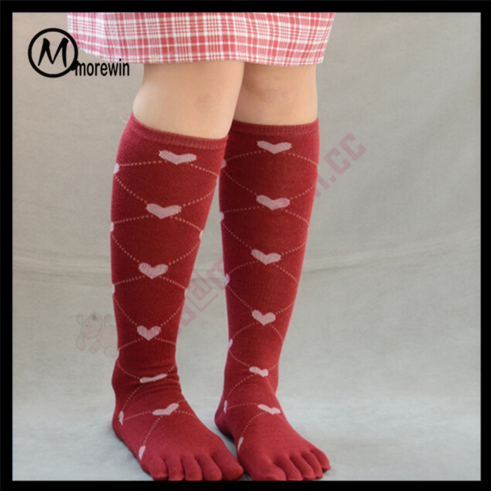 Morewin Knee High Five Toe Five Fingers Socks For Girls