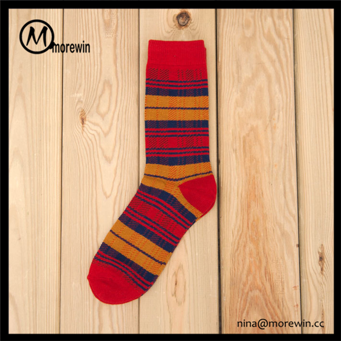 Morewin Men's Custom Stripe Socks Colored Dress Socks Custom Made Socks ...