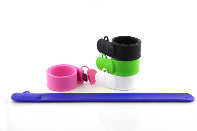 Silicone Slap Wristband with USB Drive