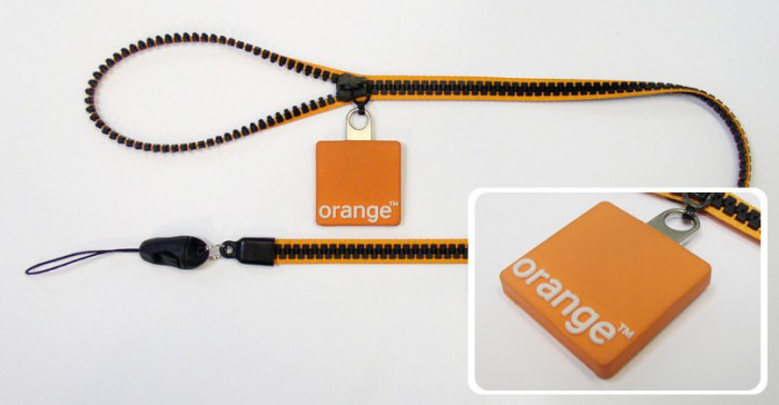Zipper Lanyard With A Custom PVC Logo Pull