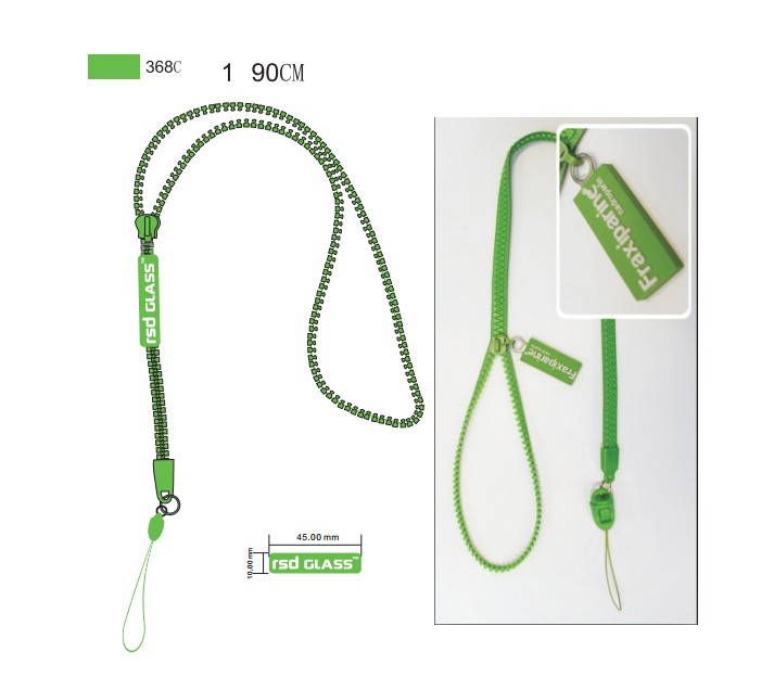 Zipper Lanyard With A Custom PVC Logo Pull