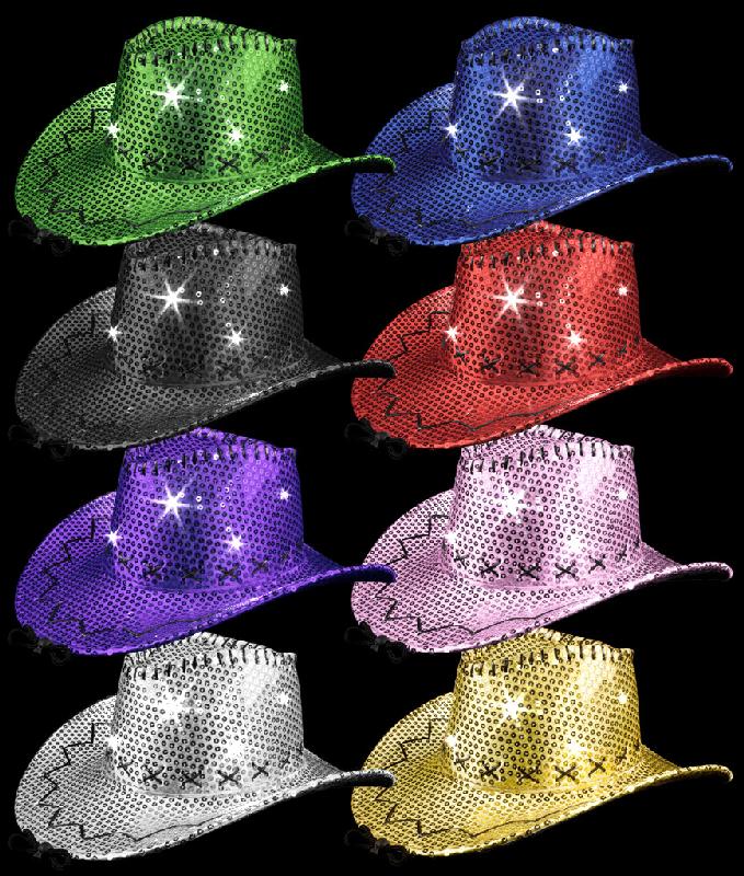 Fashion LED Sequin Cowboy Hat