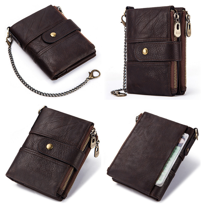 RFID Blocking Top Cowhide Leather Wallet For Men