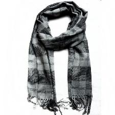 Grid Printing Scarf with Fringe wholesale, custom printed logo