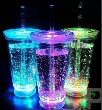 No-Spill Light Up LED Glow Cup with Lid wholesale, custom printed logo