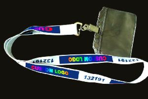 Custom polyester lanyard with vinyl badge holder wholesale, custom logo printed