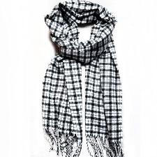 Grid Printing Scarf With Fringe wholesale, custom printed logo