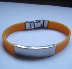 Metal Clasp Silicone Bracelet wholesale, custom printed logo