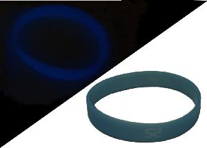 Blue glow in the dark silicone bracelet wholesale, custom logo printed