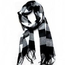 Grid Printing Scarf with Fringe wholesale, custom printed logo