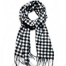 Grid Printing Scarf with Fringe wholesale, custom printed logo