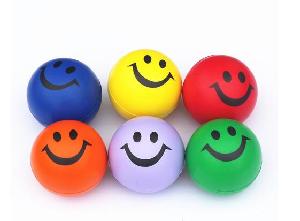 Smile PU Stress Ball with 1 Color Logo Printed  wholesale, custom logo printed