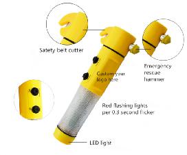 Automotive Emergency Rescue Hammer 4 In 1 wholesale, custom printed logo