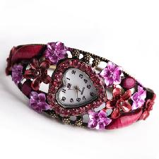 Stylish Flower Rhinestone Bangle Heart Watch For Ladies wholesale, custom printed logo Stylish Flower Rhinestone Bangle Heart Watch For Ladies wholesale, custom printed logo