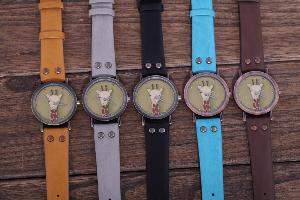 Leather Strap Vintage Style Watch wholesale, custom logo printed
