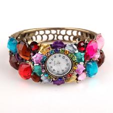 Stylish Flower Rhinestone Bangle Watch For Ladies wholesale, custom printed logo Stylish Flower Rhinestone Bangle Watch For Ladies wholesale, custom printed logo