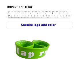 Silicone Slap Ruler Bracelet wholesale, custom logo printed