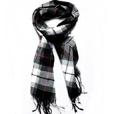 Grid Printing Scarf with Fringe wholesale, custom printed logo