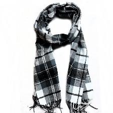 Grid Printing Scarf with Fringe wholesale, custom printed logo