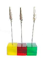 Desktop cube clip memo holder wholesale, custom printed logo