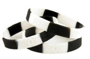 Zebra-Stripe Silicone Bracelets, Custom 2 Color Mix Silicone Wristband wholesale, custom logo printed