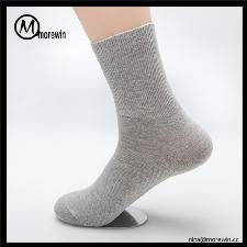 Morewin Custom solid color work men black crew combed cotton socks wholesale, custom printed logo Morewin Custom solid color work men black crew combed cotton socks wholesale, custom printed logo