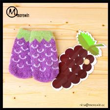 Morewin brand microfiber fruit pattern fuzzy ankle socks for kids wholesale, custom printed logo Morewin brand microfiber fruit pattern fuzzy ankle socks for kids wholesale, custom printed logo