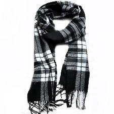 Grid Printing Scarf with Fringe wholesale, custom printed logo