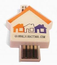 4GB House Shaped USB 2.0 wholesale, custom logo printed