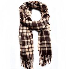 Grid Printing Scarf with Fringe wholesale, custom printed logo